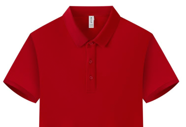 2025 New Leisure Red Short-sleeved lapel T-shirt - Image 3