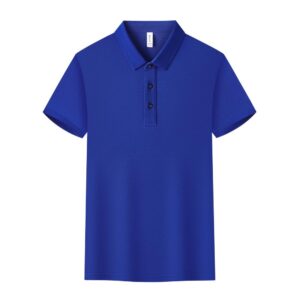 2025 New Leisure Blue short-sleeved lapel T-shirt