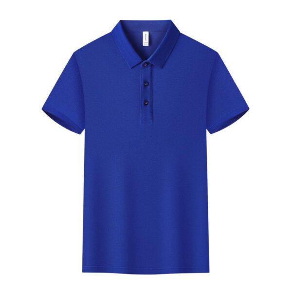2025 New Leisure Blue short-sleeved lapel T-shirt