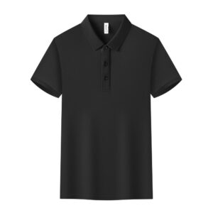 2025 New Leisure black Short-sleeved lapel T-shirt