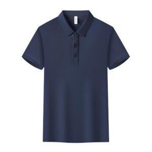 2025 New Leisure Royal blue short-sleeved lapel T-shirt