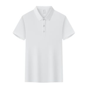 2025 New Leisure White Short-sleeved lapel T-shirt