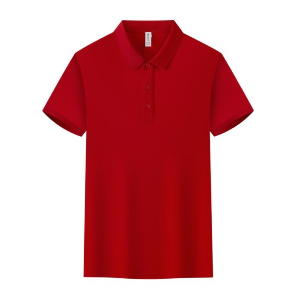 2025 New Leisure Red Short-sleeved lapel T-shirt