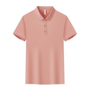 2025 New Leisure Pink  Short-sleeved lapel T-shirt