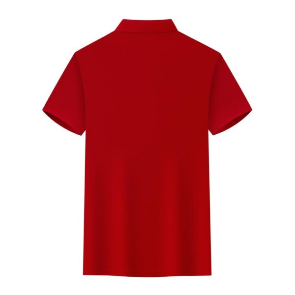 2025 New Leisure Red Short-sleeved lapel T-shirt - Image 2