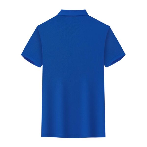 2025 New Leisure Blue short-sleeved lapel T-shirt - Image 2