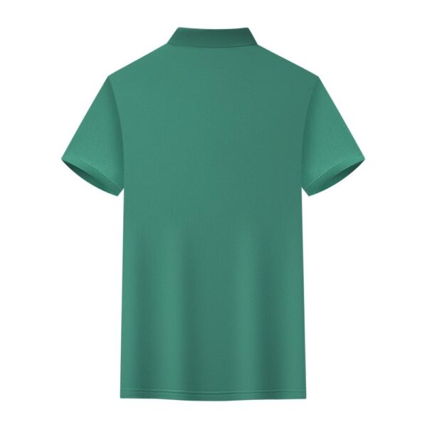 2025 New Leisure Green short-sleeved lapel T-shirt - Image 2