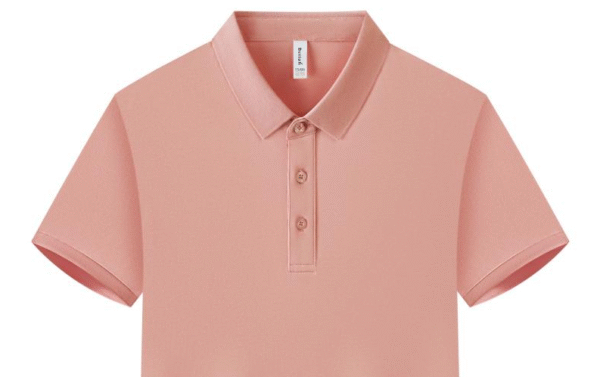 2025 New Leisure Pink  Short-sleeved lapel T-shirt - Image 3
