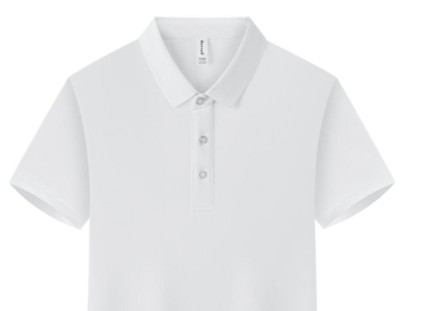 2025 New Leisure White Short-sleeved lapel T-shirt - Image 3